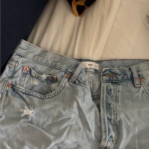 Mango Casual Light Blue Boyfriend Jean shorts